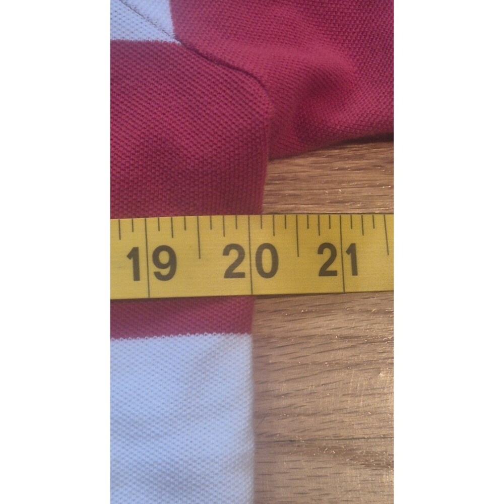 Polo Ralph Lauren Red White Striped Classic Fit Polo Shirt Men's Medium - Picture 4 of 7